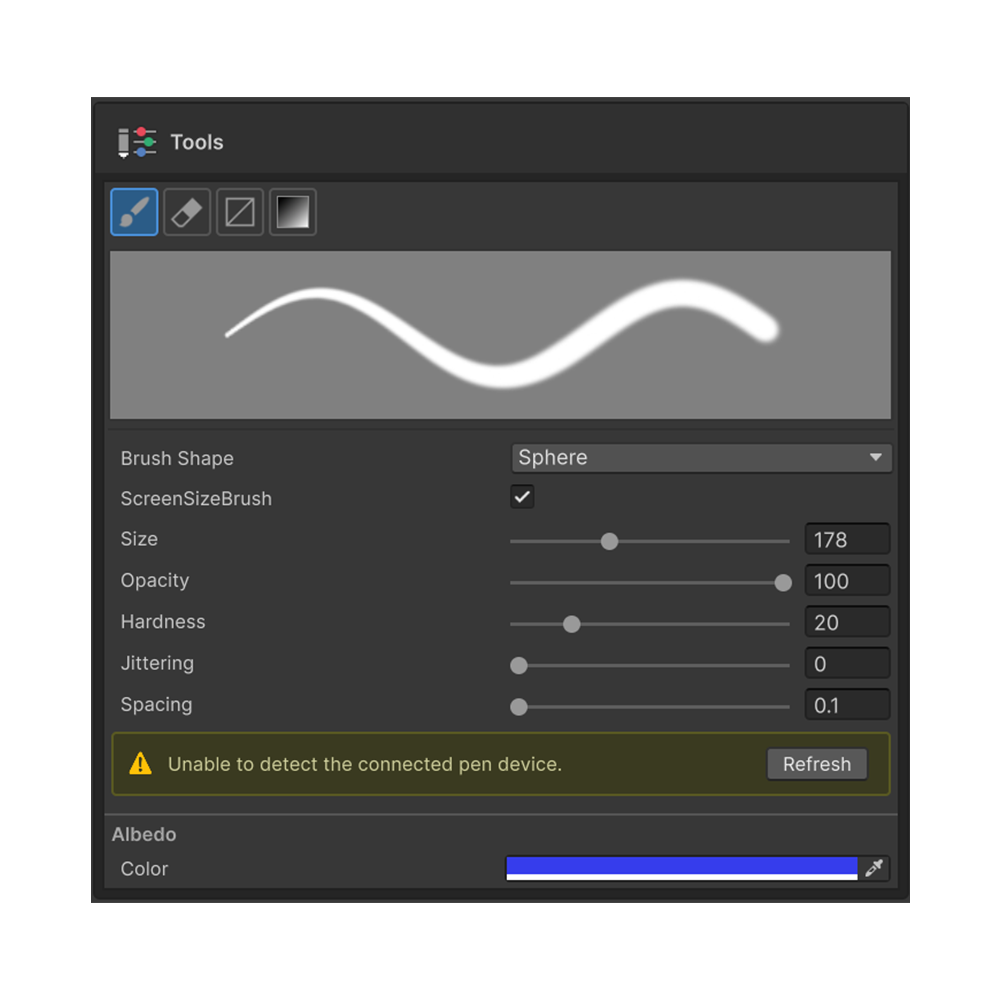 Tools section — Brush